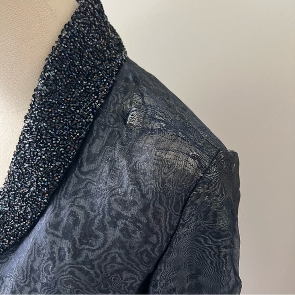 *Firm* Flawed Vintage AW 1996 1997 Romeo Gigli Moire Effect Beaded Blazer Jacket - Picture 3 of 5